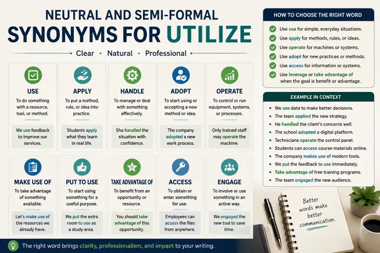 Neutral and Semi-Formal Synonyms for Utilize