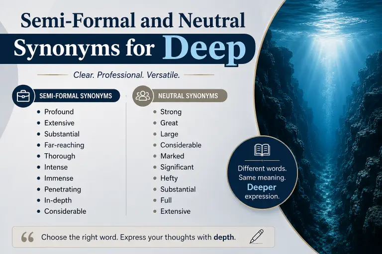 Semi-Formal and Neutral Synonyms for Deep