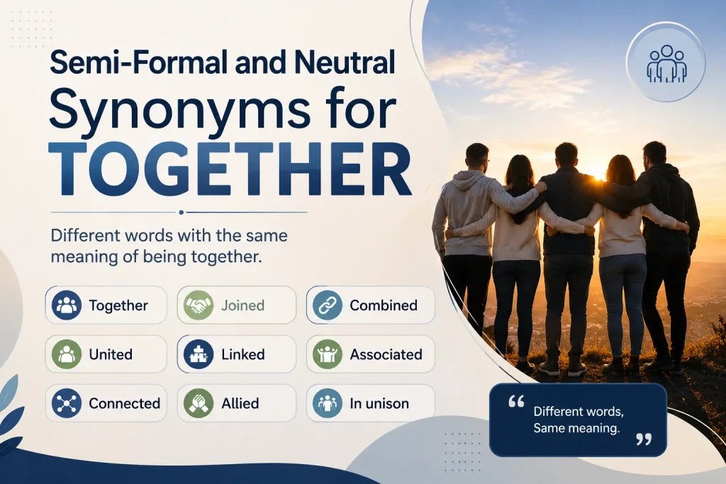 Semi-Formal and Neutral Synonyms for Together
