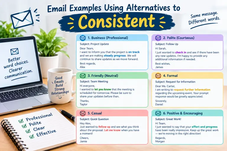 Email Examples Using Alternatives to Consistent