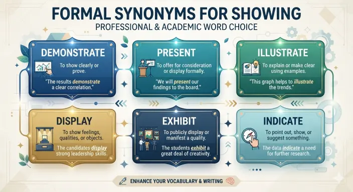 Formal Synonyms for Showing