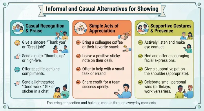 Informal and Casual Alternatives for Showing