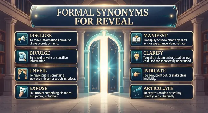 Formal Synonyms for Reveal