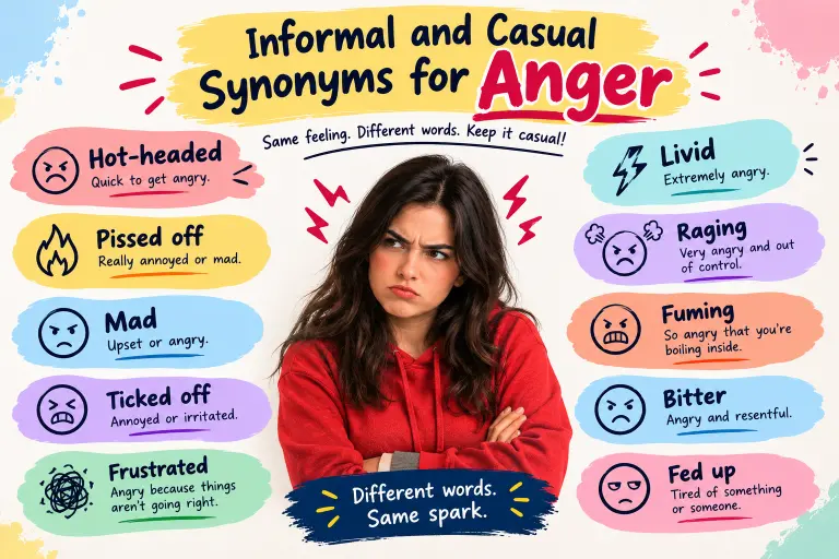 Informal and Casual Synonyms for Anger