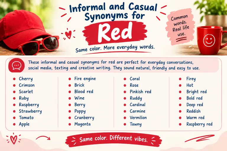 Informal and Casual Synonyms for Red