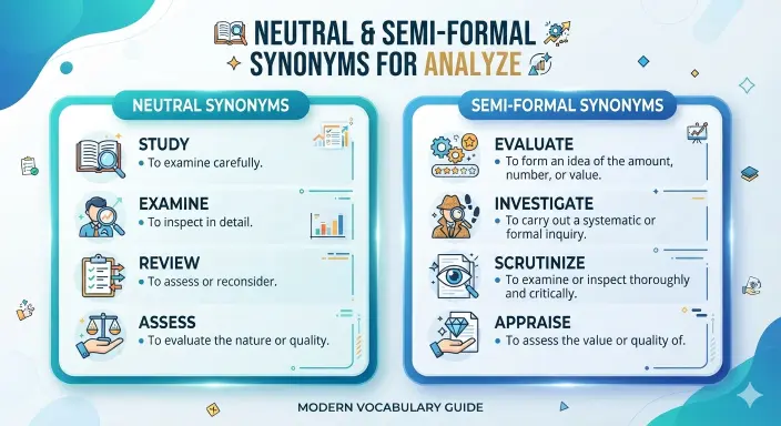 Semi-Formal and Neutral Synonyms for Analyze