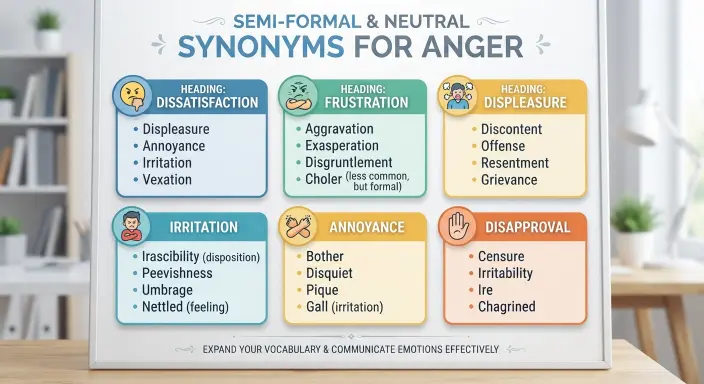 Semi-Formal and Neutral Synonyms for Anger