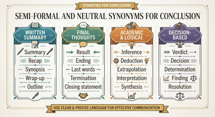 Semi-Formal and Neutral Synonyms for Conclusion