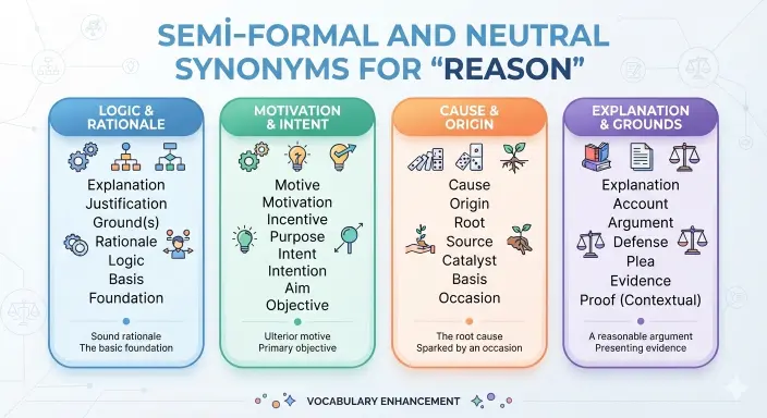 Semi-Formal and Neutral Synonyms for Reason