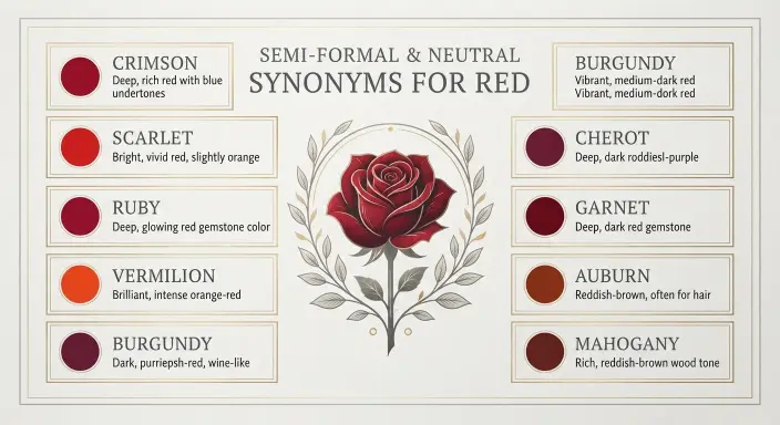 Semi-Formal and Neutral Synonyms for Red